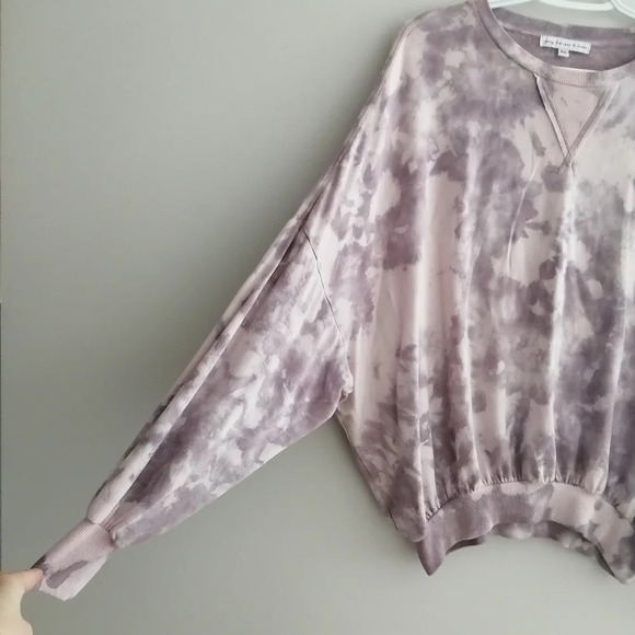 Young Fabulous & Broke Juliette Purple Tie Dye Sweater with Dolman Sleeves XS - Picture 5 of 16
